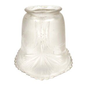 Vintage Frosted Embossed Glass Scalloped Light Shade Bulb Cover